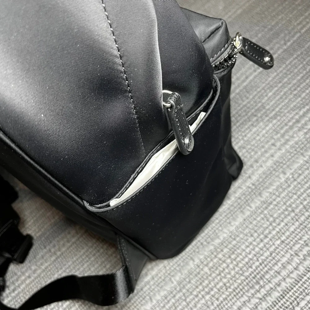Karl Lagerfeld Paris K/Ikonik Nylon Backpack Black Love Karl Heart Patch New
